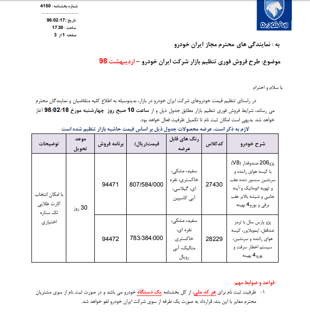 فروش فوری ۲۰۶ صندوق‌دار و پژو پارس سال آغاز شد